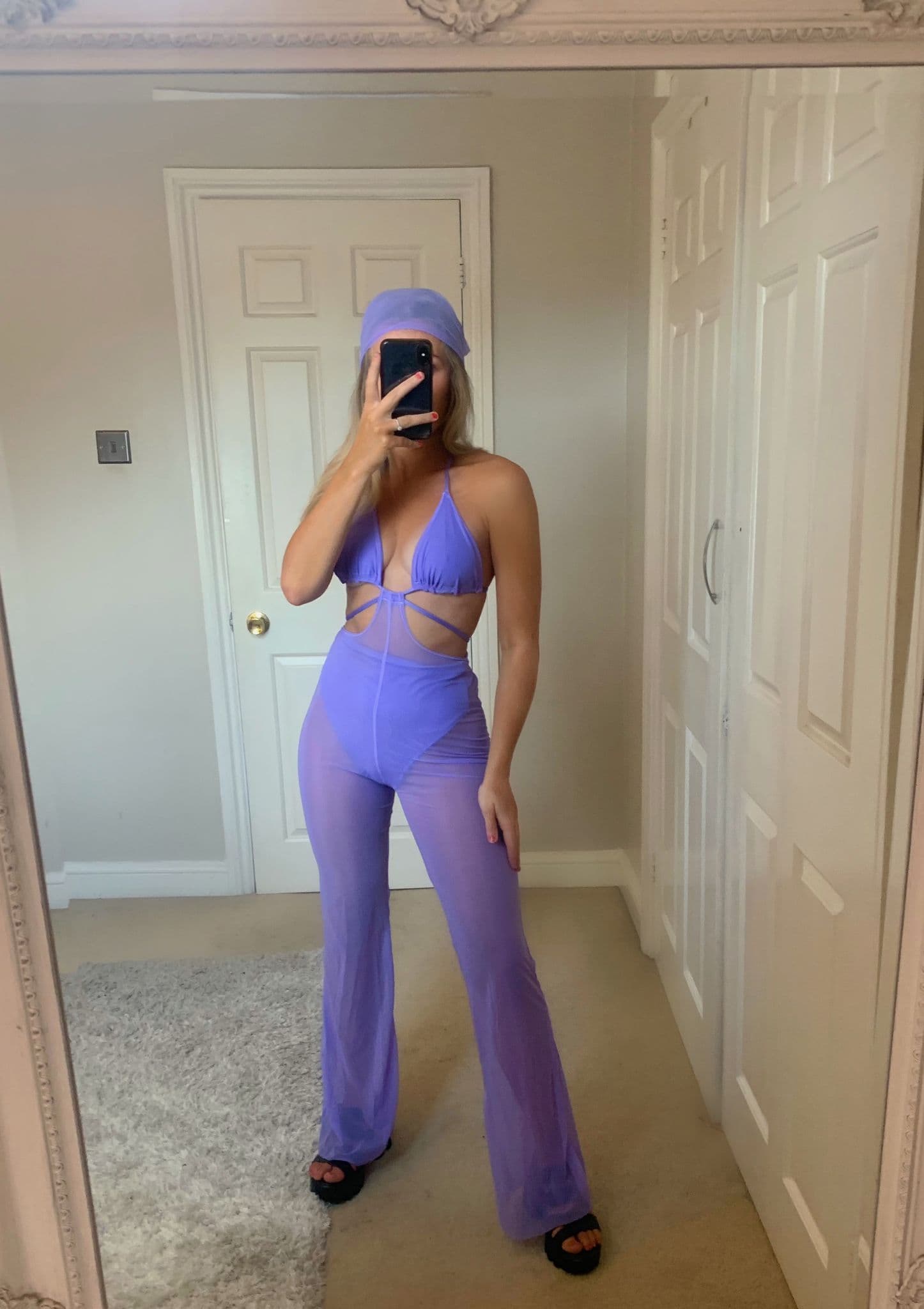 Lilac Mesh Jumpsuit LOVE WILD ROSE