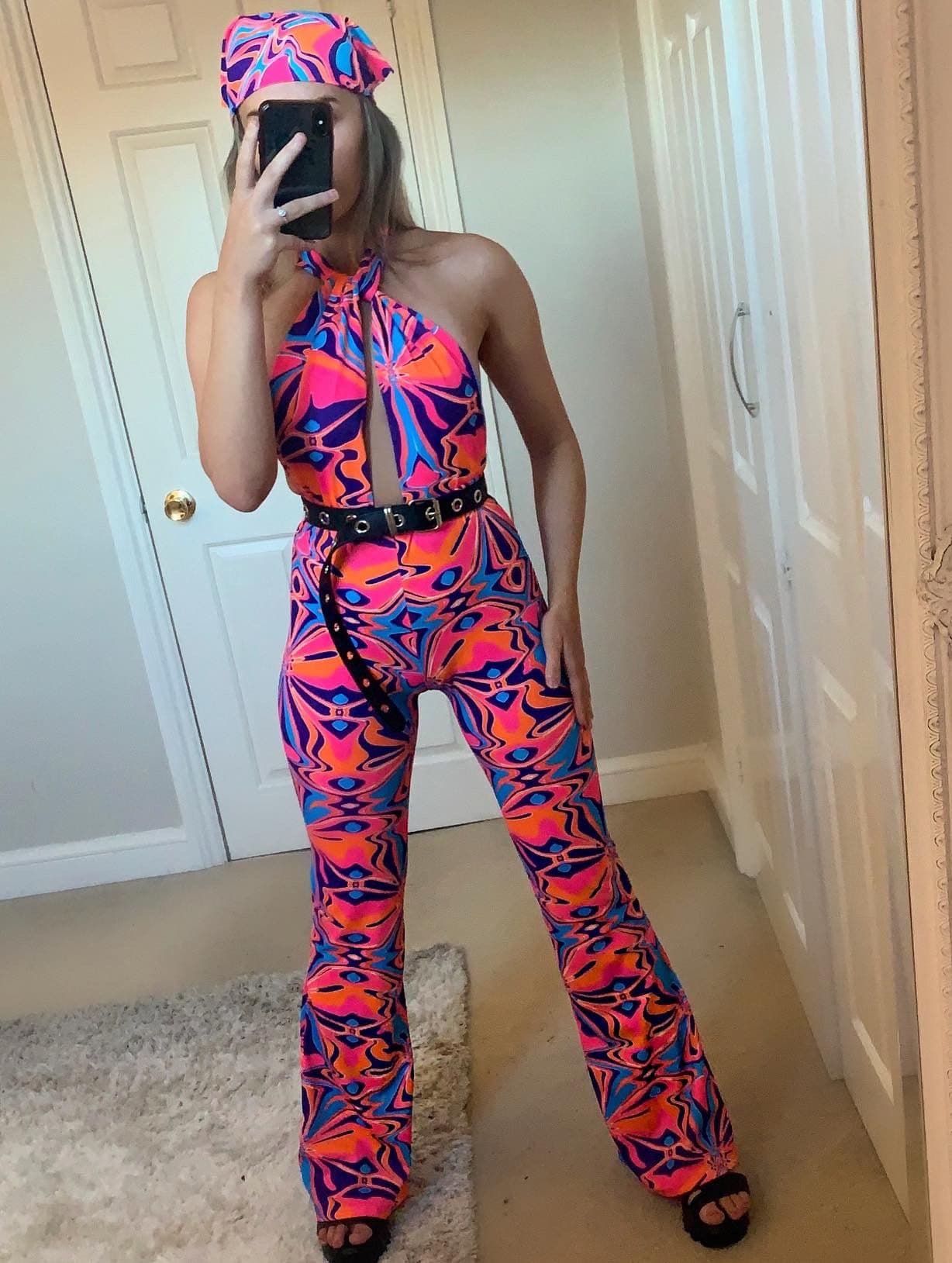 Neon store rose jumpsuit